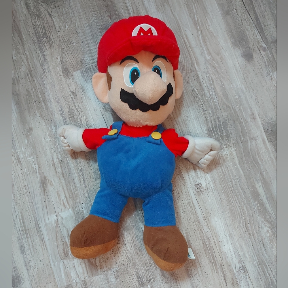Super Mario plush pillow buddy large 22" Nintendo + zipper pouch